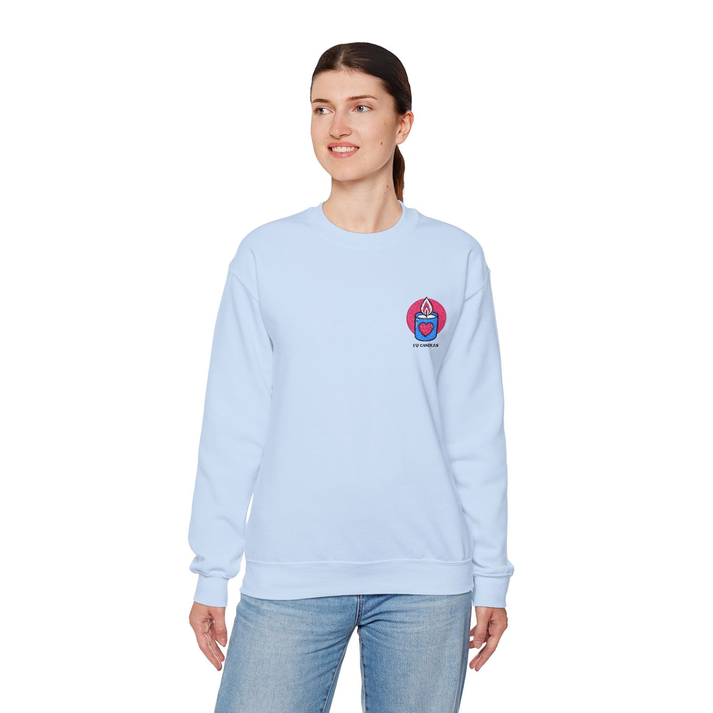"I ❤️Candles" Embroidered Unisex Heavy Blend™ Crewneck Sweatshirt