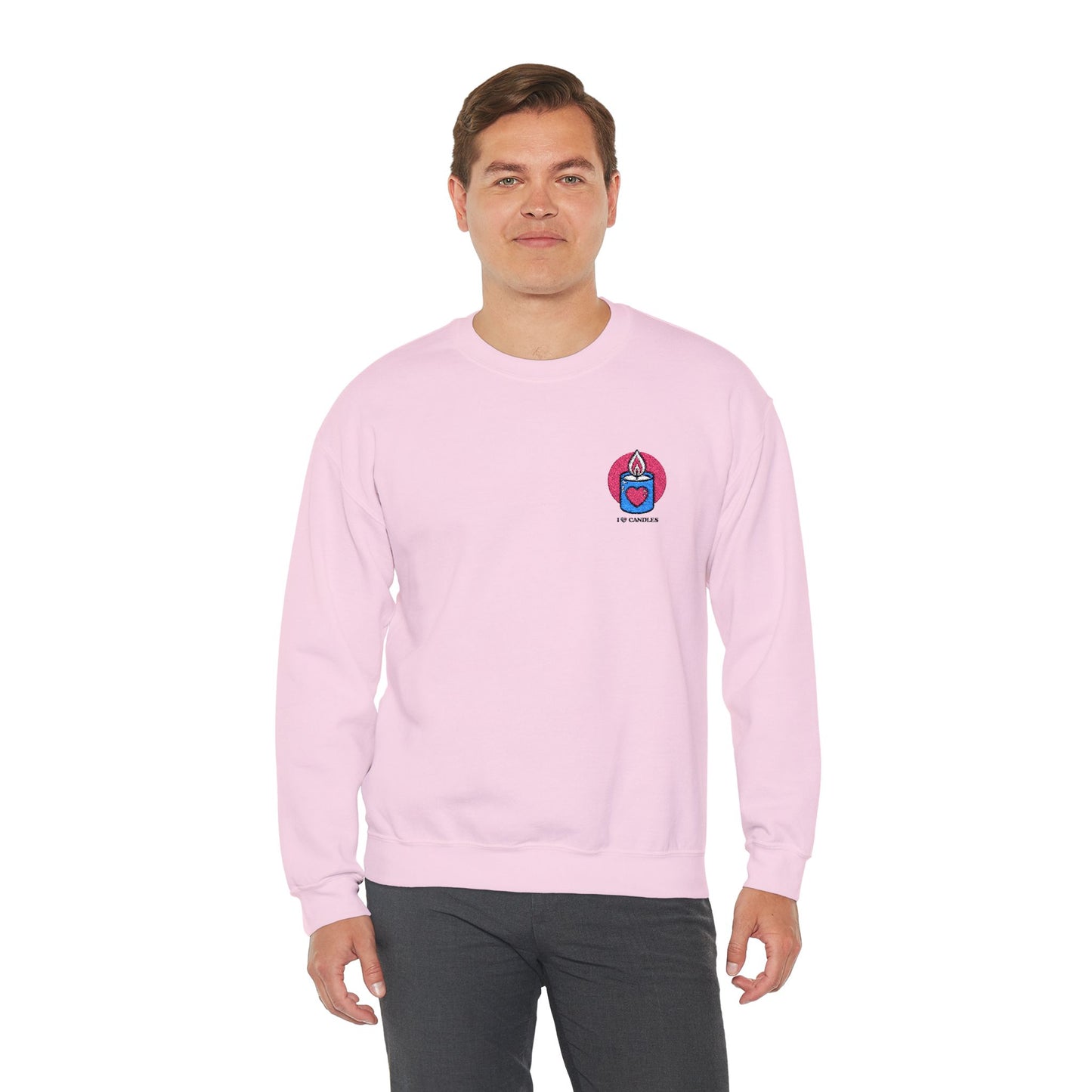"I ❤️Candles" Embroidered Unisex Heavy Blend™ Crewneck Sweatshirt