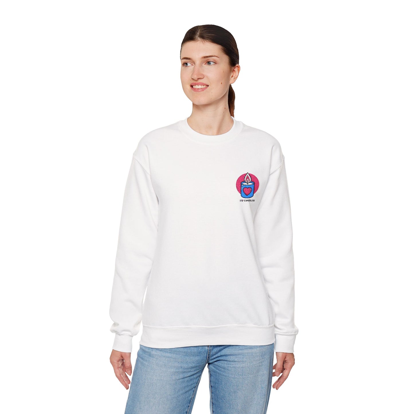 "I ❤️Candles" Embroidered Unisex Heavy Blend™ Crewneck Sweatshirt