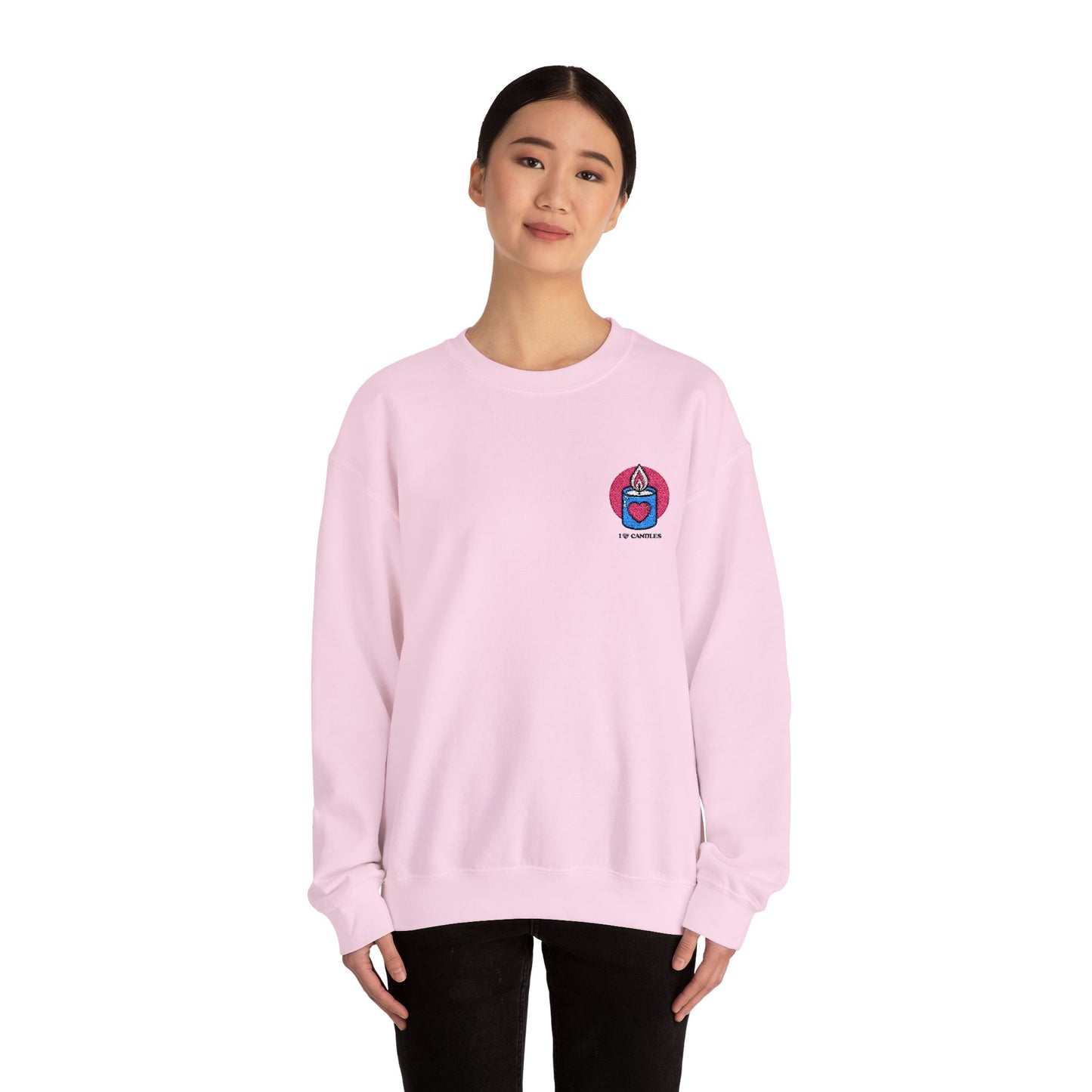 "I ❤️Candles" Embroidered Unisex Heavy Blend™ Crewneck Sweatshirt