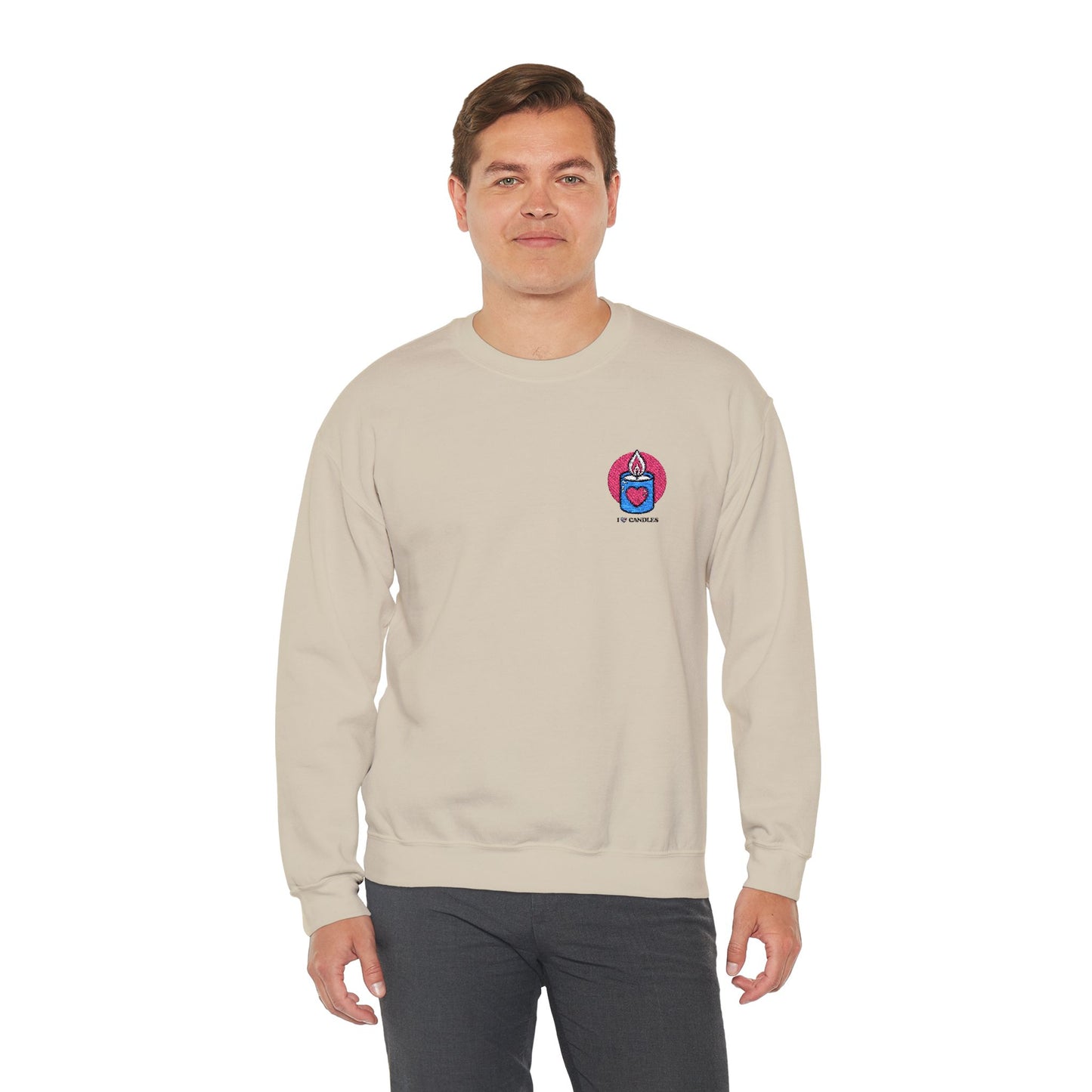 "I ❤️Candles" Embroidered Unisex Heavy Blend™ Crewneck Sweatshirt
