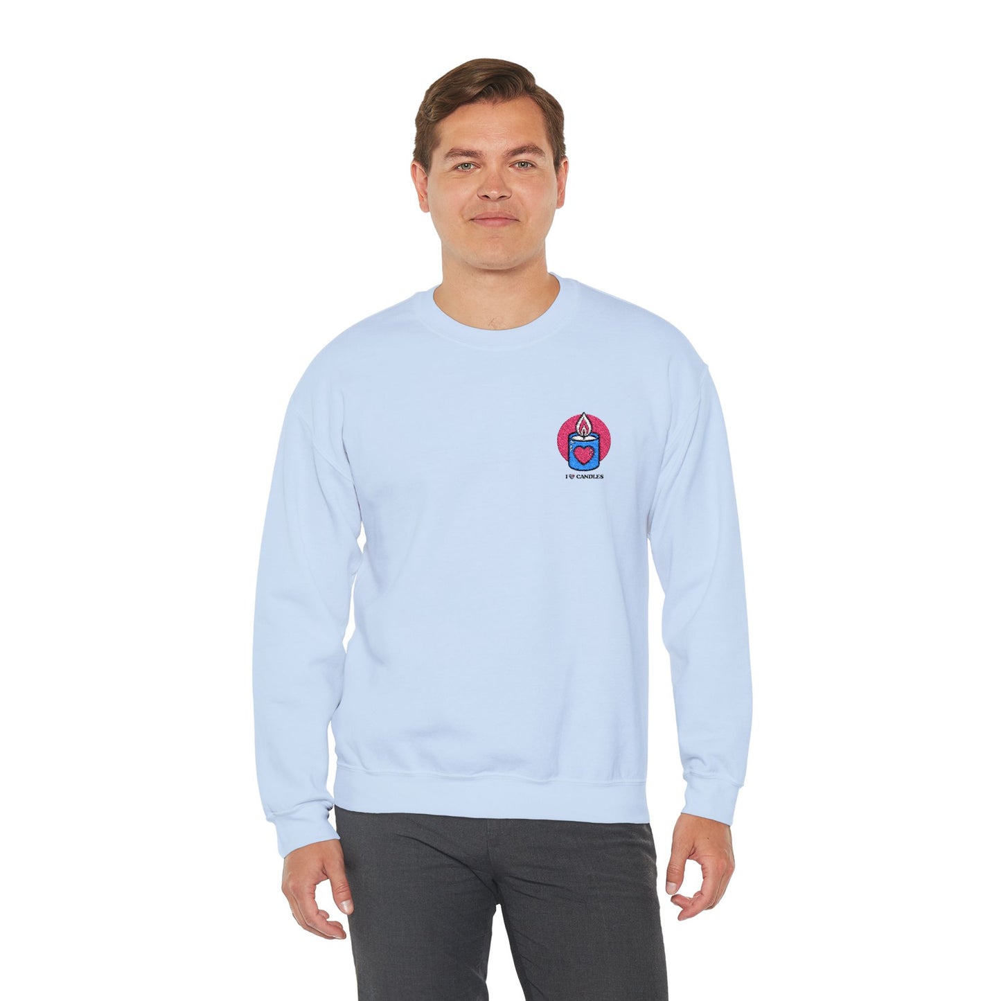 "I ❤️Candles" Embroidered Unisex Heavy Blend™ Crewneck Sweatshirt