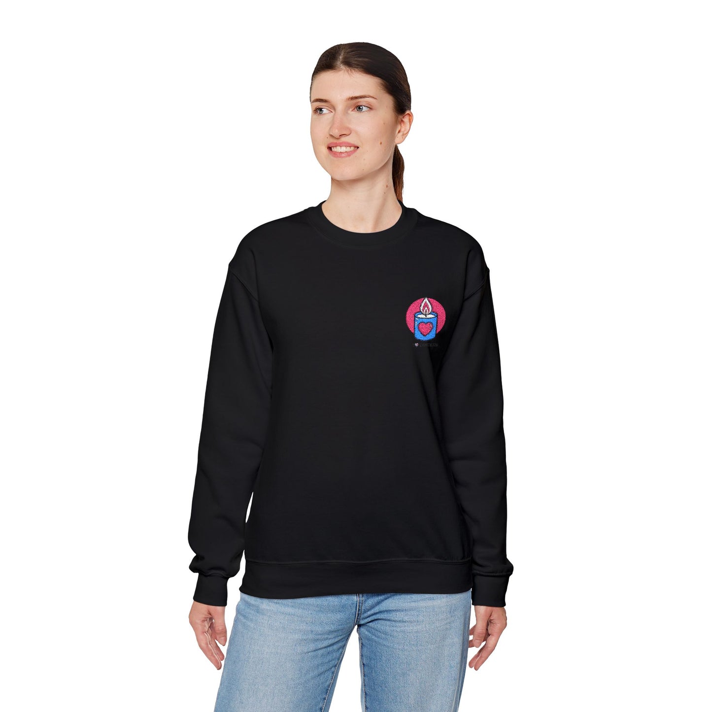 "I ❤️Candles" Embroidered Unisex Heavy Blend™ Crewneck Sweatshirt