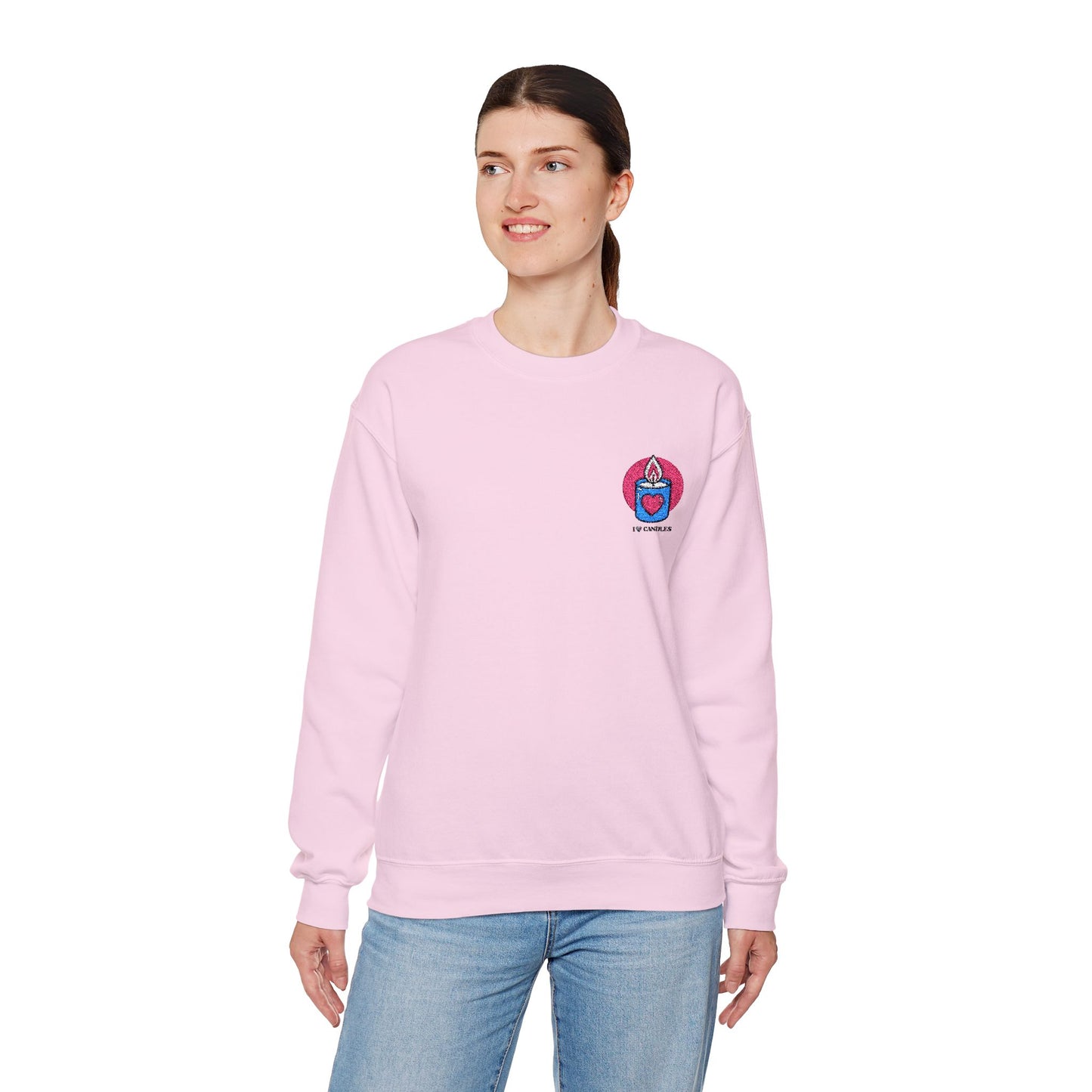 "I ❤️Candles" Embroidered Unisex Heavy Blend™ Crewneck Sweatshirt