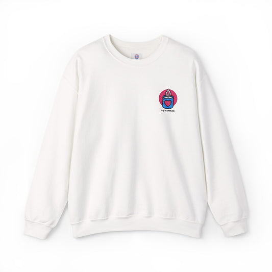 "I ❤️Candles" Embroidered Unisex Heavy Blend™ Crewneck Sweatshirt